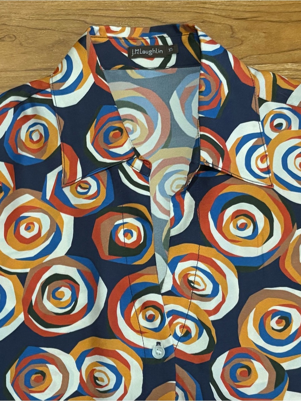 J. McLaughlin Mollie Silk-Blend Midi Shirt Dress Women's XS Quiet Luxury - Picture 4 of 11